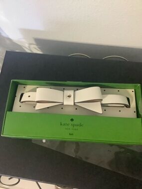 kate spade White Bow Belt with Gold Accent